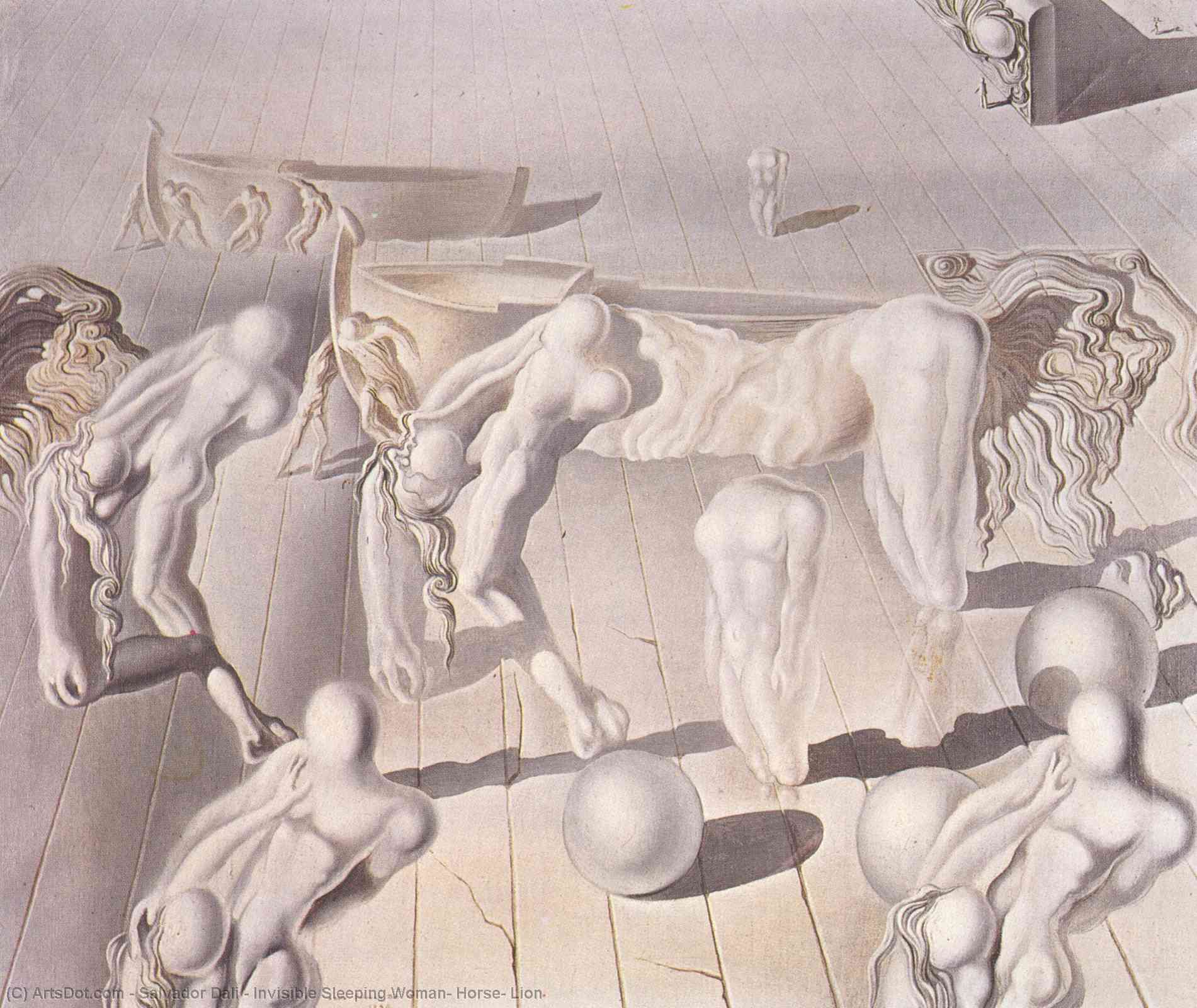 Unsichtbare Schlafende Frau, Pferd, Löwe — Salvador Dalí