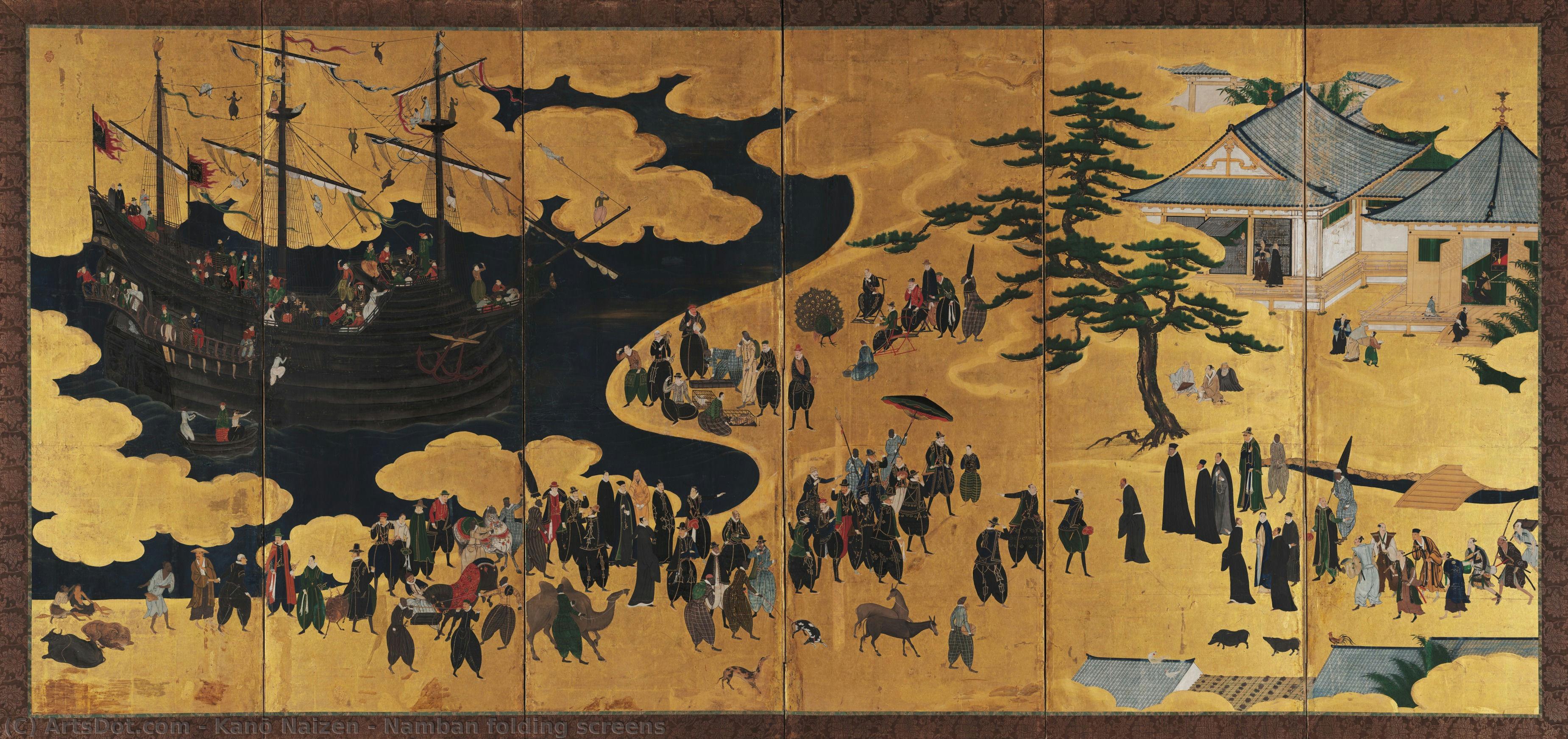 Namban Folding Screens — Kanō Naizen