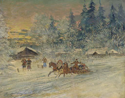 A Troika In The Snow — Konstantin Alexeievitch Korovin