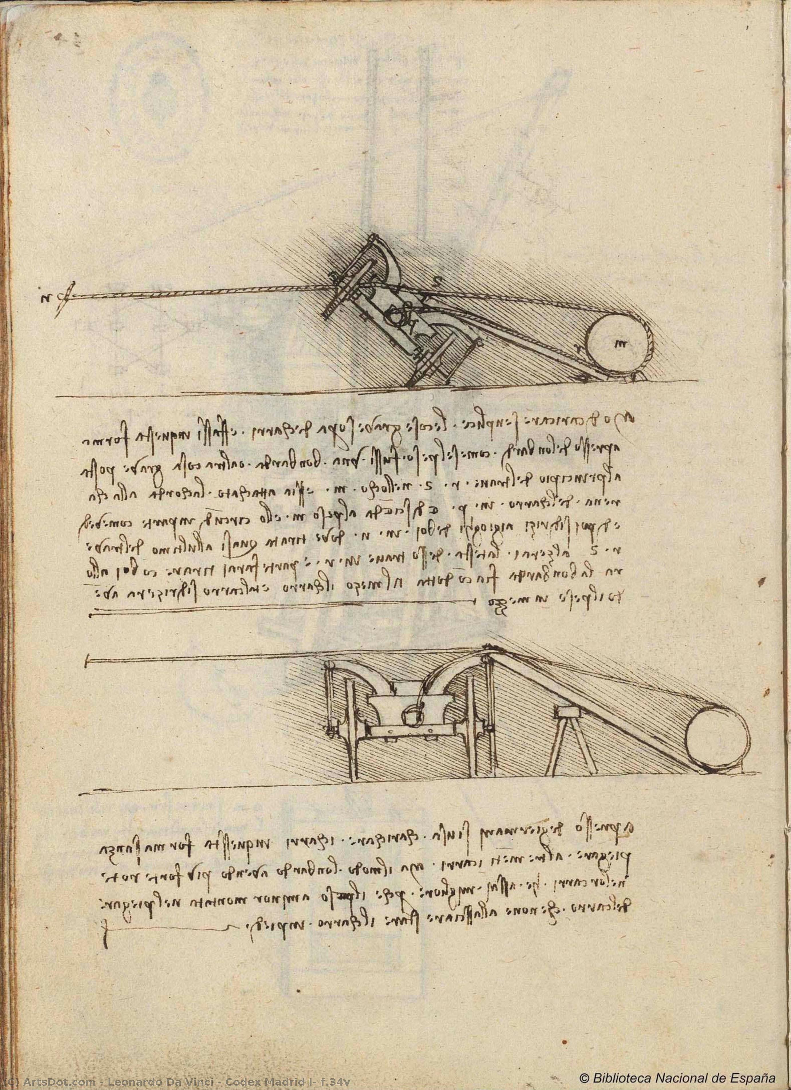 Codex Madrid I, F.34v — Леонардо Да Винчи
