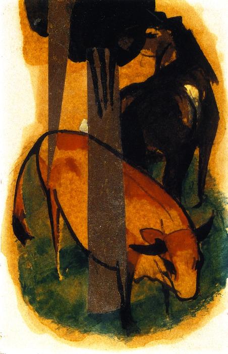 Red And Yellow Cow (also Known As Black Brown Horse And Yellow Cow) — フランツ・マルク