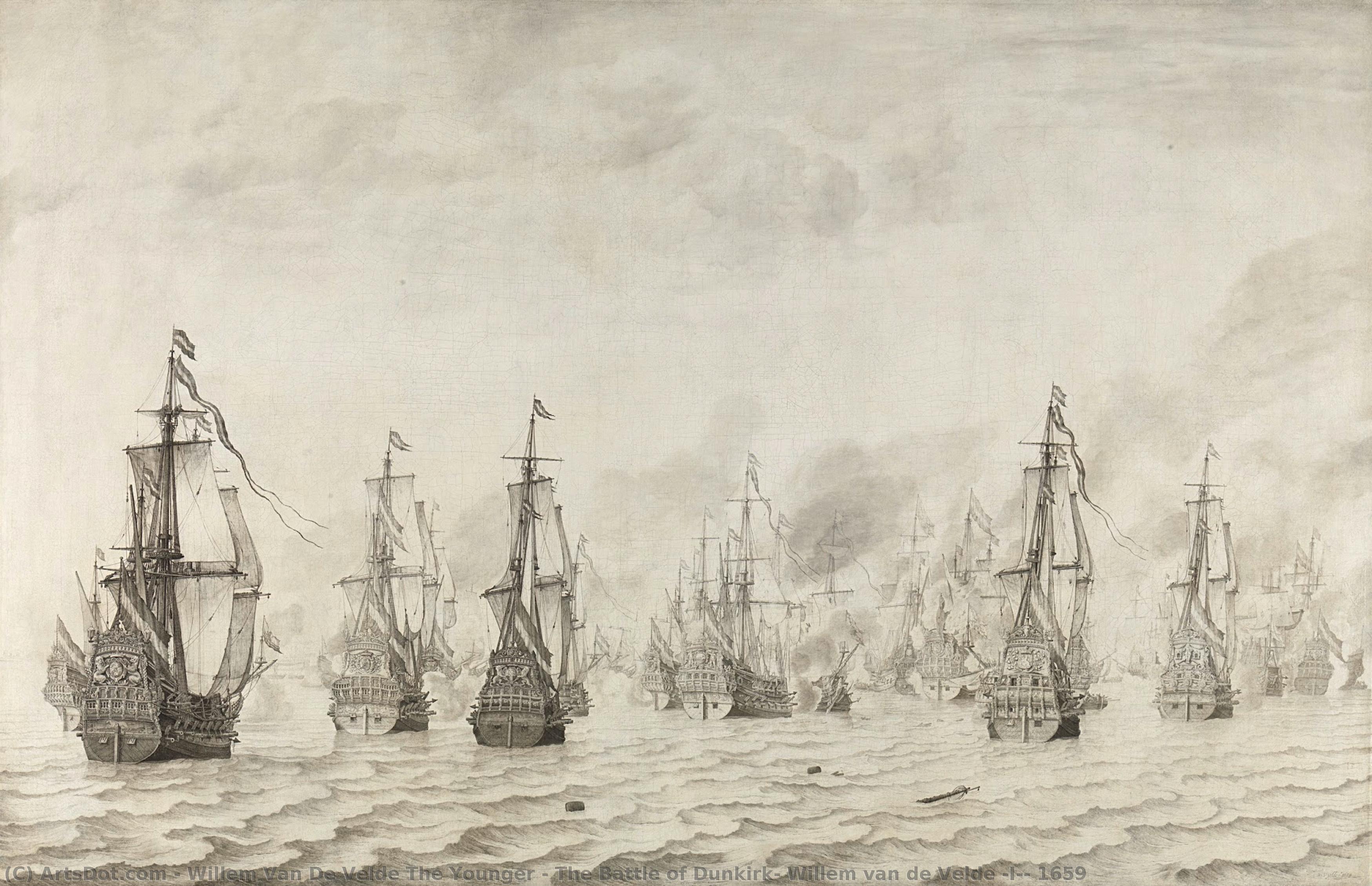 The Battle Of Dunkirk, Willem Van De Velde (i), 1659 — Willem Van De Velde The Younger