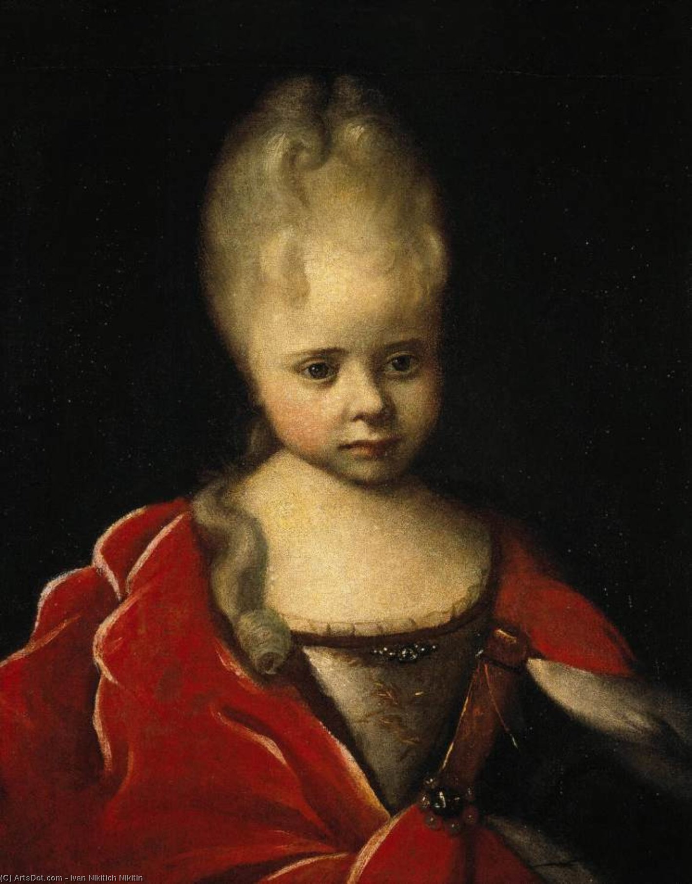 Portrait Of Grand Duchess Yelizaveta Petrovna As A Child — Iwan Nikititsch Nikitin