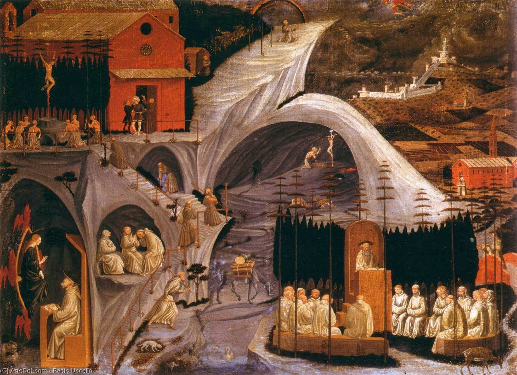 Escenas De La Vida Del Ermitaño Santo — Paolo Uccello