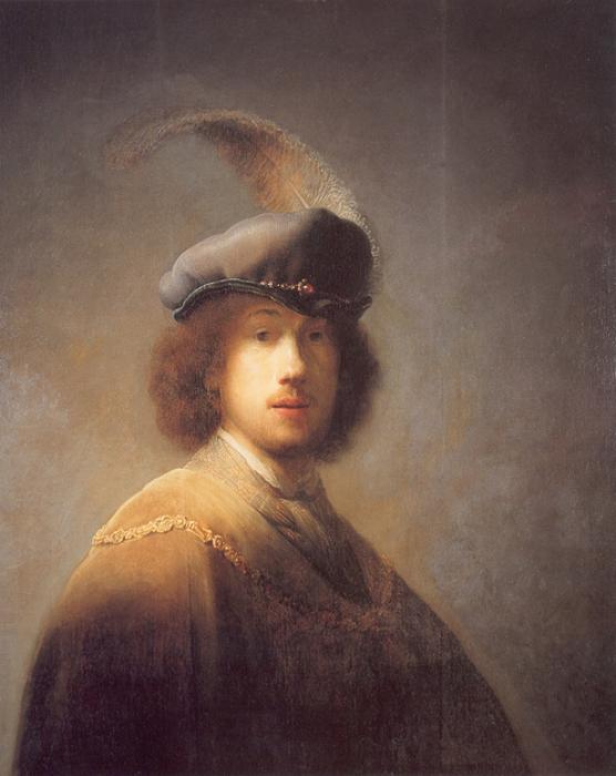Self Portrait With Plumed Beret — Rembrandt Van Rijn