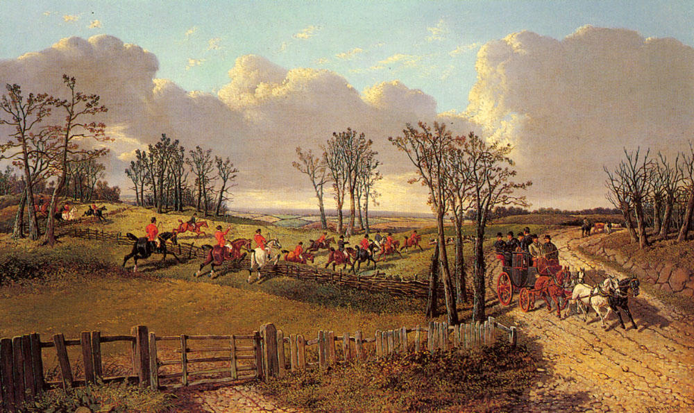 A Hunting Scene With A Coach And Four On The Open Road — John Frederick Herring Junior