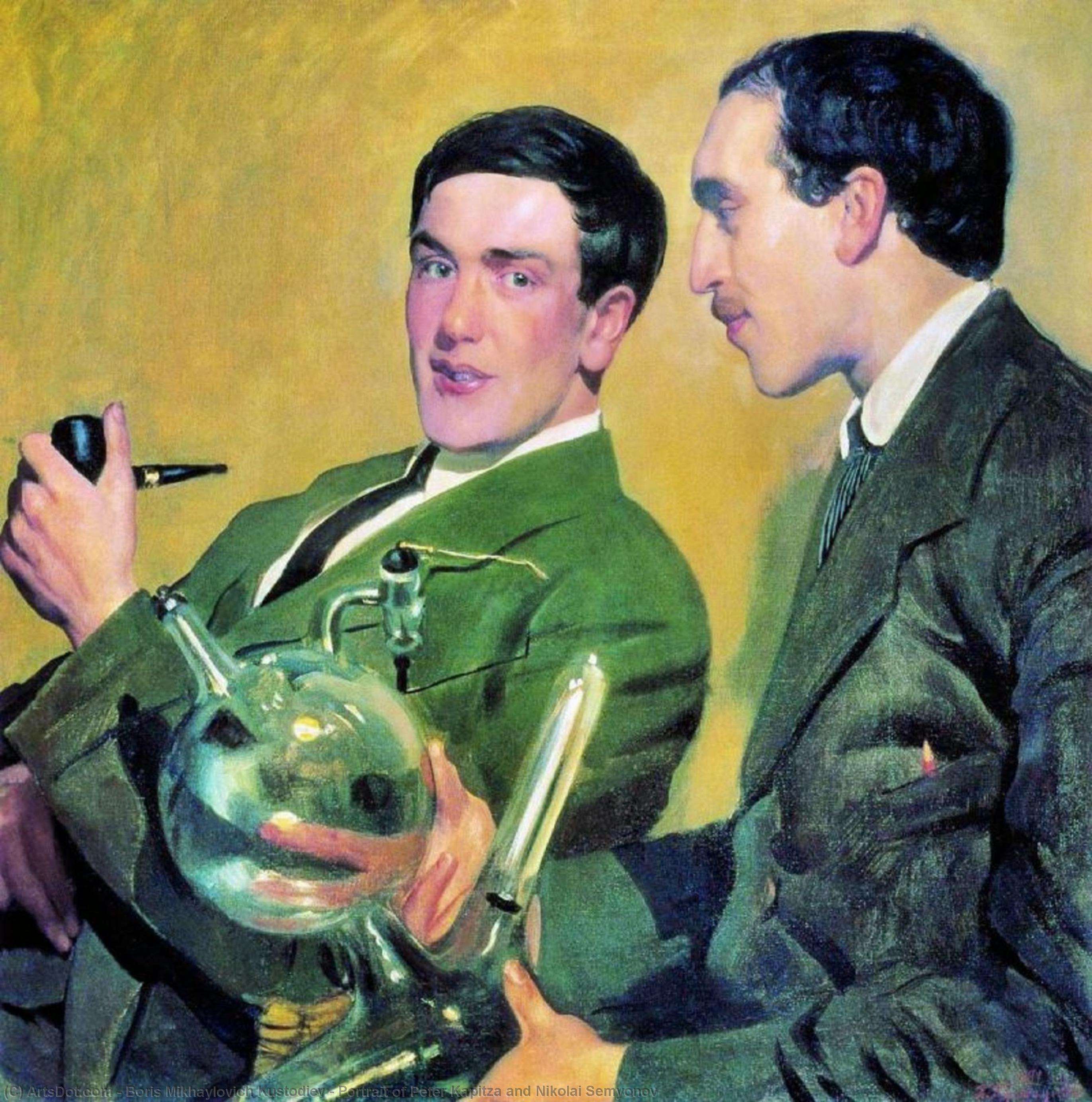 Portrait Of Peter Kapitza And Nikolai Semyonov — Boris Mikhailovich Kustodiev