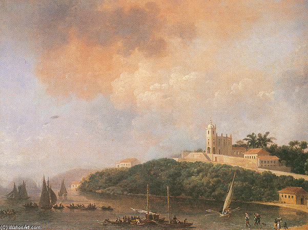 View From The Outeiro, The Beach And The Church Of Glória — Nicolas-antoine Taunay
