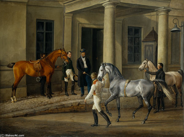 Two Noble Horses Are Demonstrated To The Lord Of The Castle — Adam Albrecht