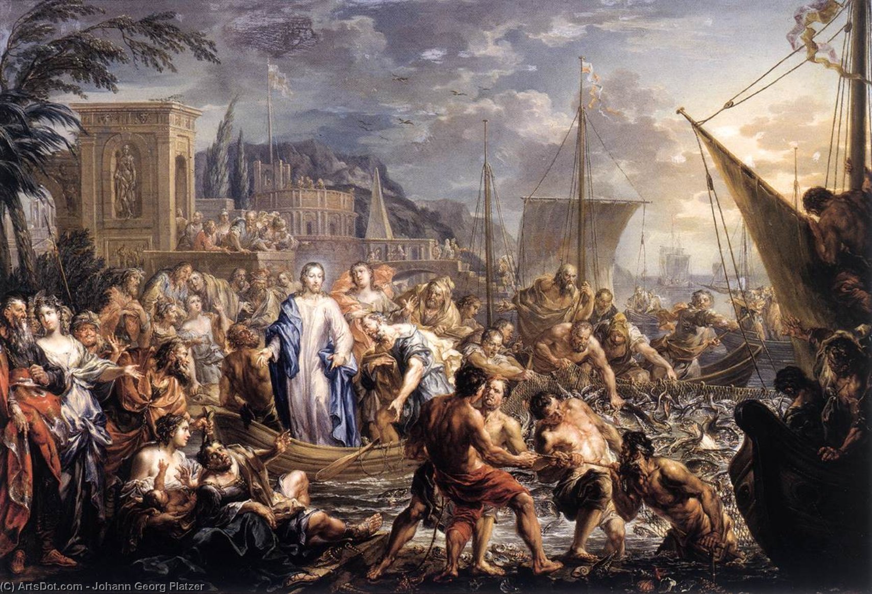 Miraculous Catch Of Fish — Johan Georg Platzer