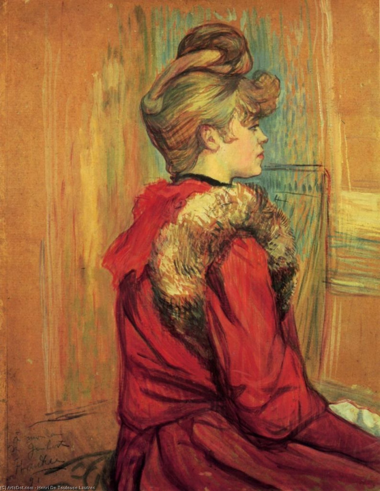 Girl In Aa Fur, Mademoiselle Jeanne Fontaine — Henri De Toulouse-lautrec
