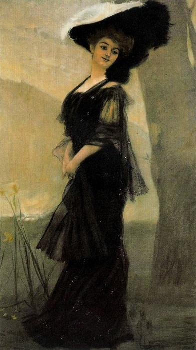 Portrait Of Young Man Dressed In Black. Luz Ojeda — José Villegas Cordero