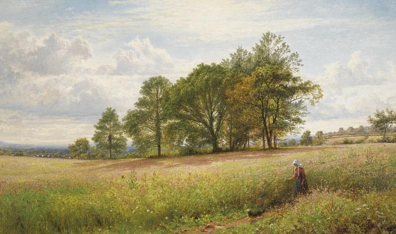 Summertime: Through The Hayfield, Worcestershire — R.a Benjamin Williams Leader