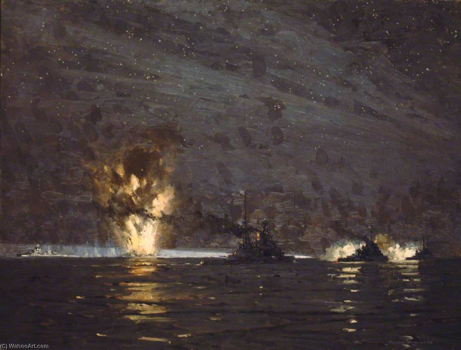 Night Action Off Cape Matapan, Greece, 28 March 1941 — Norman Wilkinson