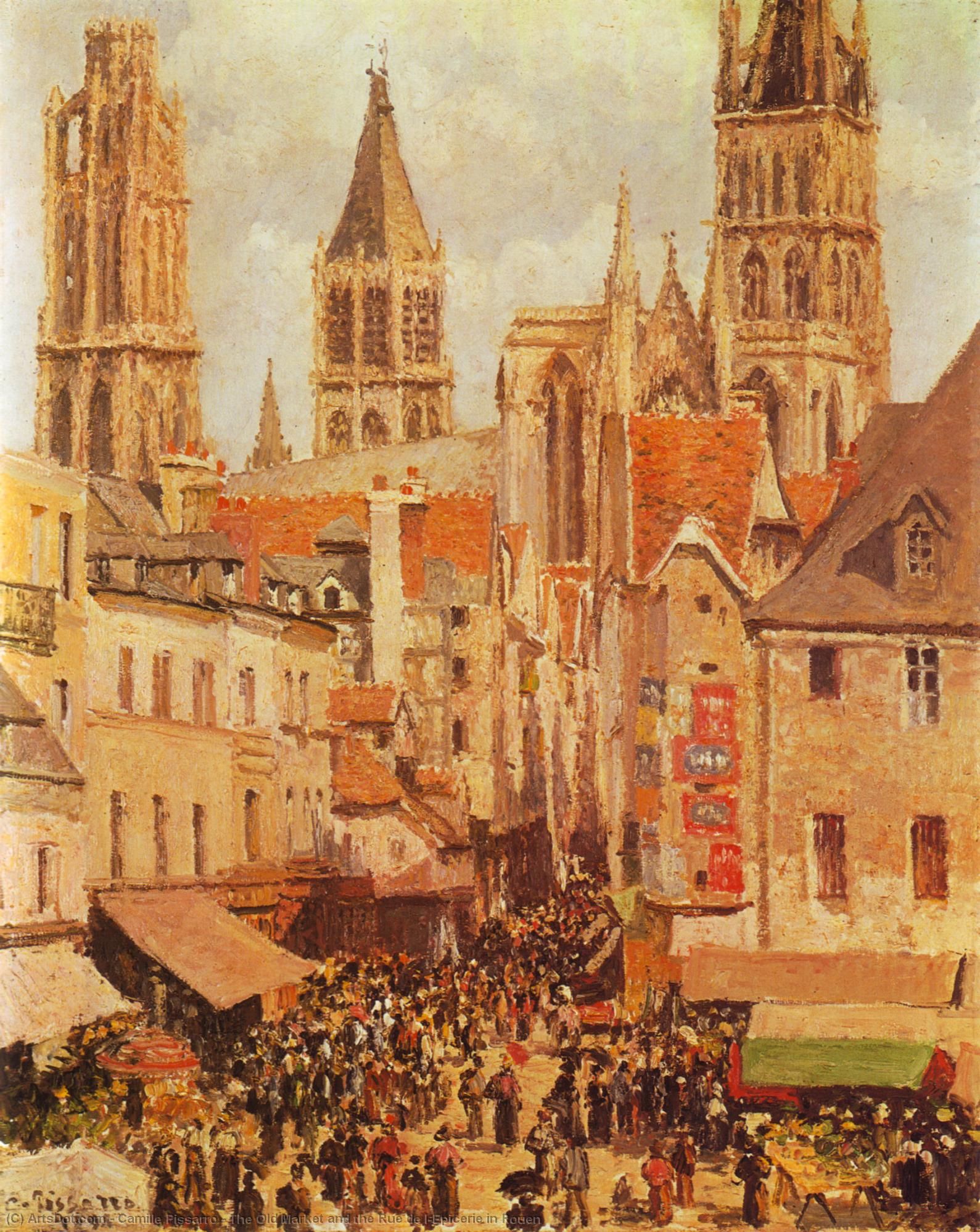 El Mercado Viejo Y La Rue De L'epicerie — Camille Pissarro
