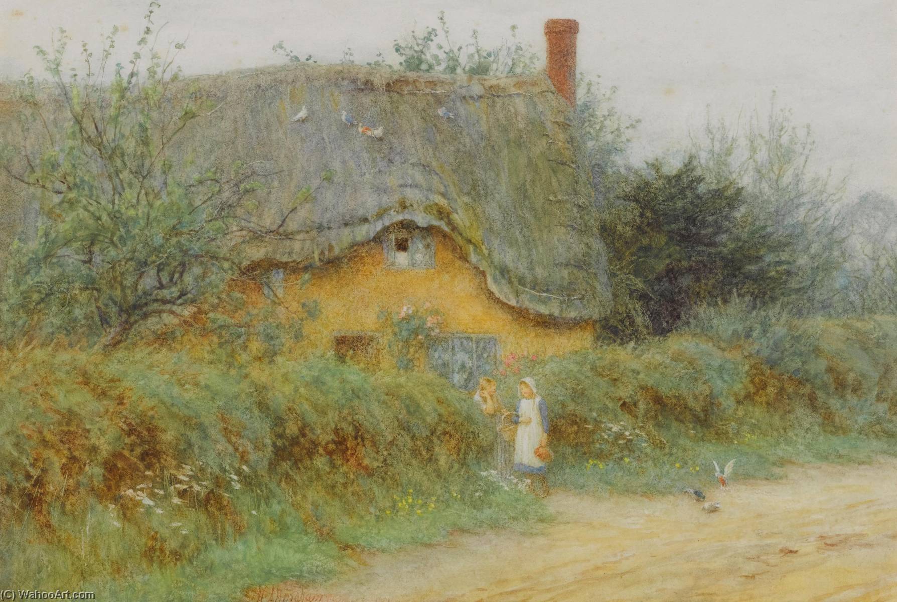 A Wiltshire Cottage — Helen Allingham (helen Mary Elizabeth Paterson)