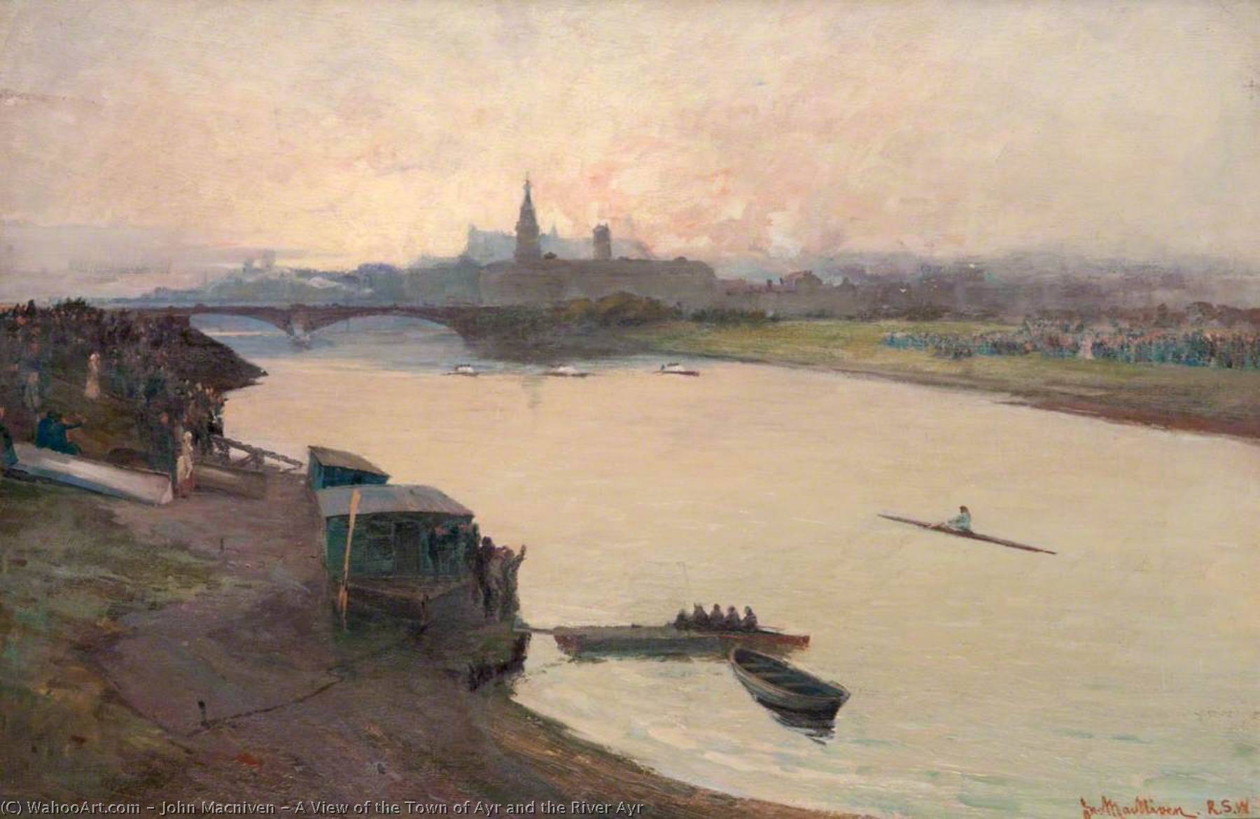 A View Of The Town Of Ayr And The River Ayr — John Macniven