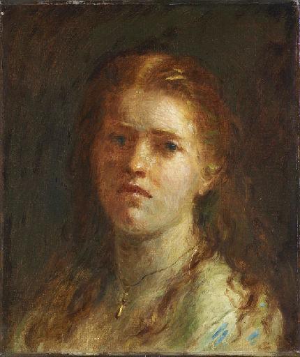Portrait De Jeune Fille — Adolphe Félix Cals
