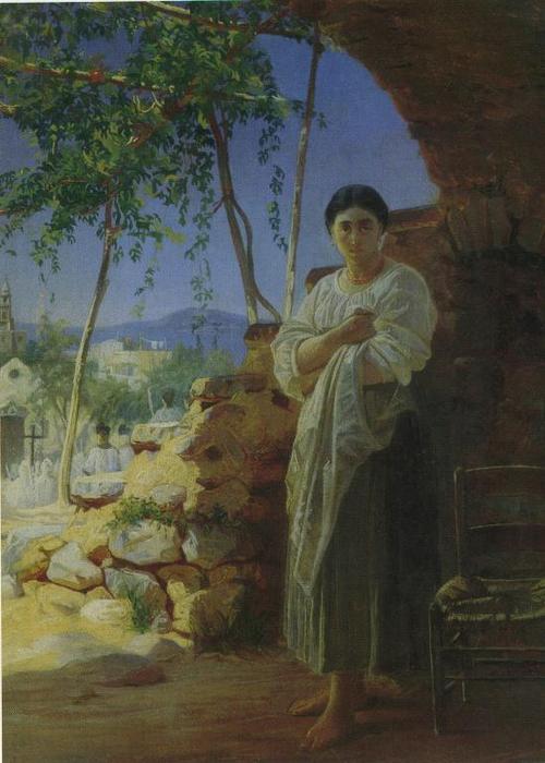 Mother At The Funeral Of Her Child — Nikolai Ge
