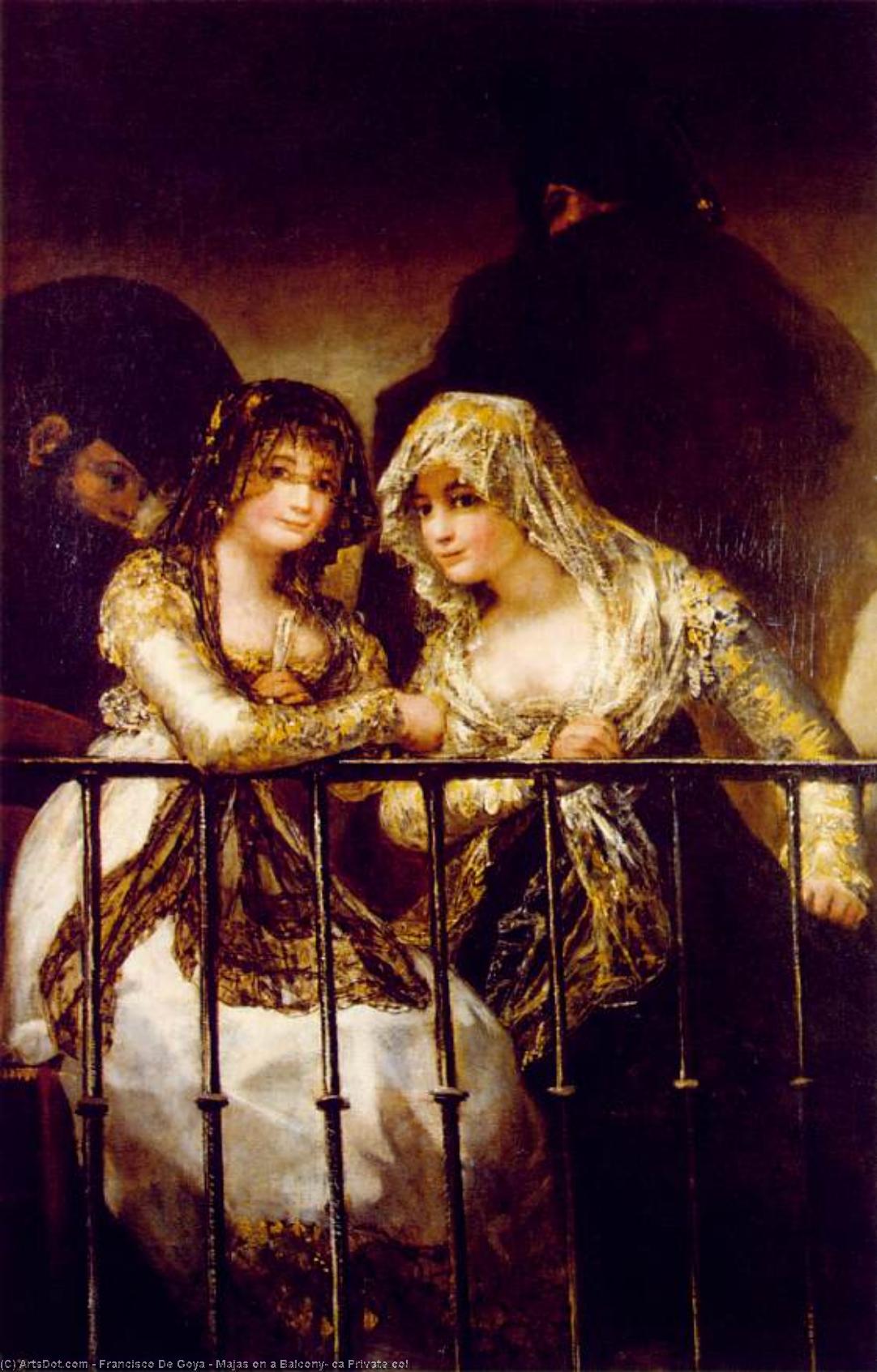 Majas On A Balcony, Ca Private Col — Francisco José De Goya Y Lucientes