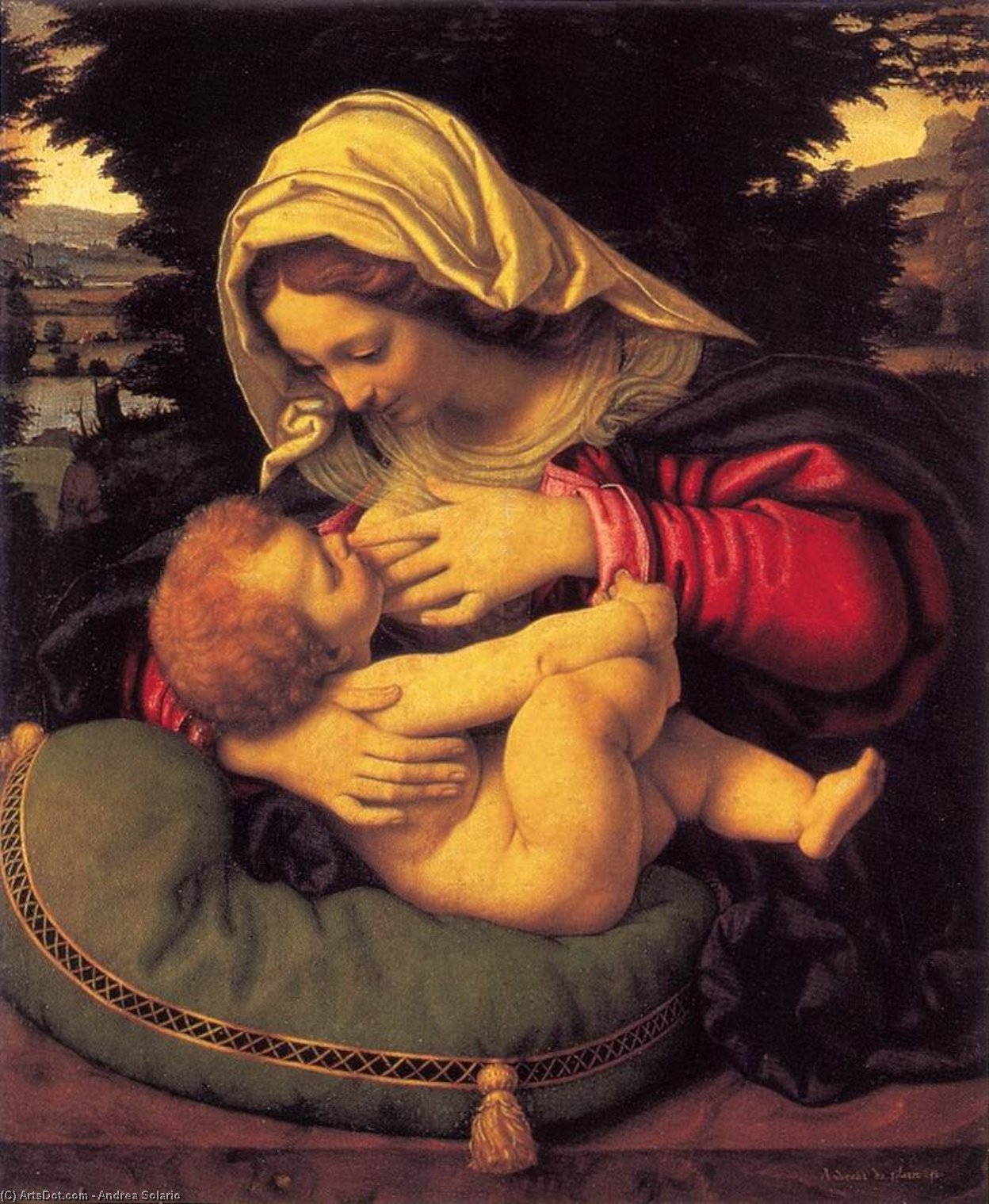 La Virgen Del Coussin Verde — Andrea Solario