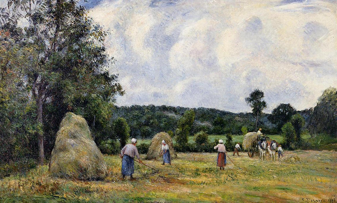 The Harvest At Montfoucault 2 — Camille Pissarro