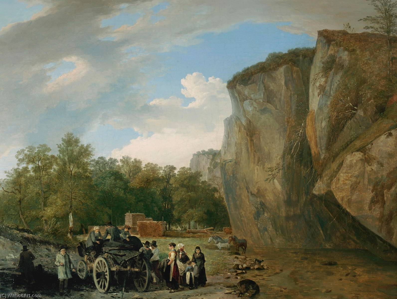 Autumn Landscape With Figures In Front Of Rocks — Adam Töpffer