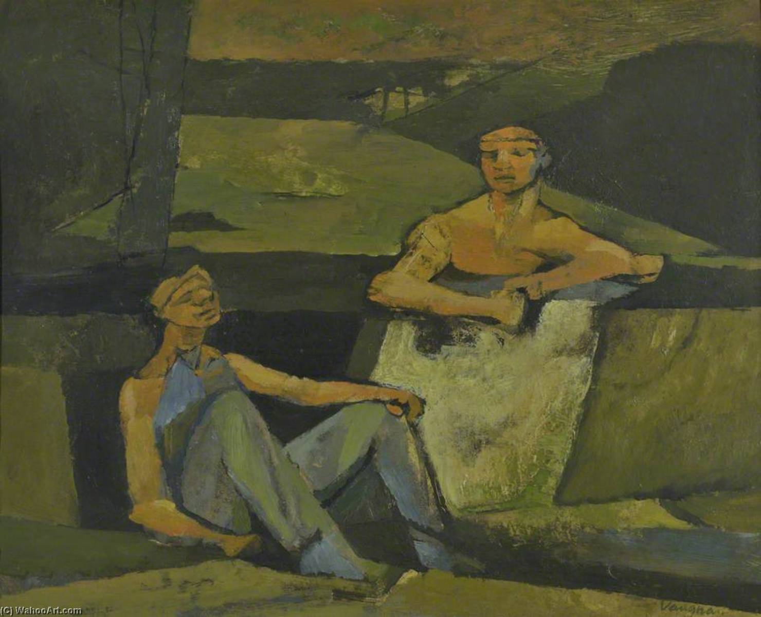 Quarrymen By An Entrenchment — John Keith Vaughan