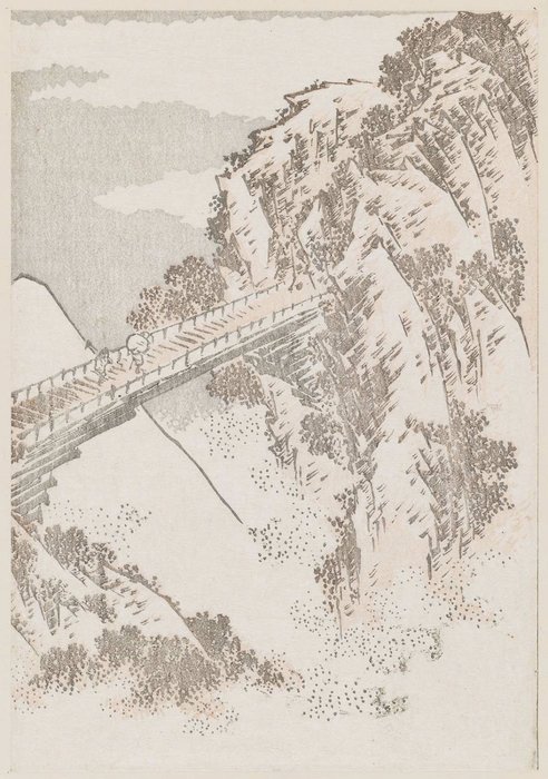 Shinano Province, Iwabashi Bridge — Katsushika Hokusai