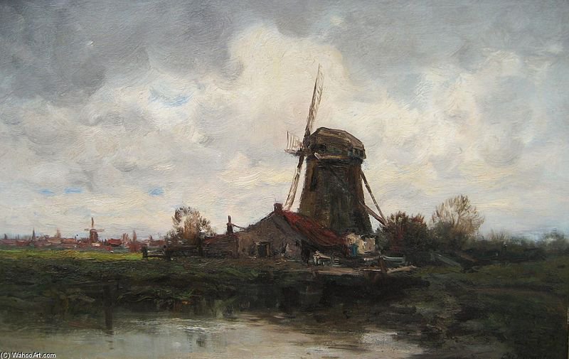 Landschap Met Molens — Charles Paul Gruppe