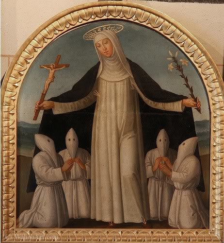 St Catherine Of Siena Protects Some Of The Confraternity Of The Night Oratory — Benvenuto Di Giovanni Di Meo Del Guasta