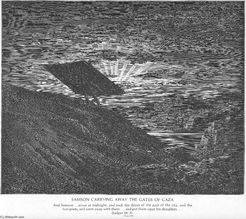 Samson Carries Away The Gates Of Gaza — Paul Gustave Doré