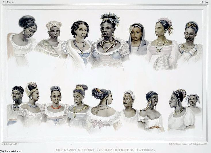 Black Slaves Of Different Nation In Brazil — Jean-baptiste Debret