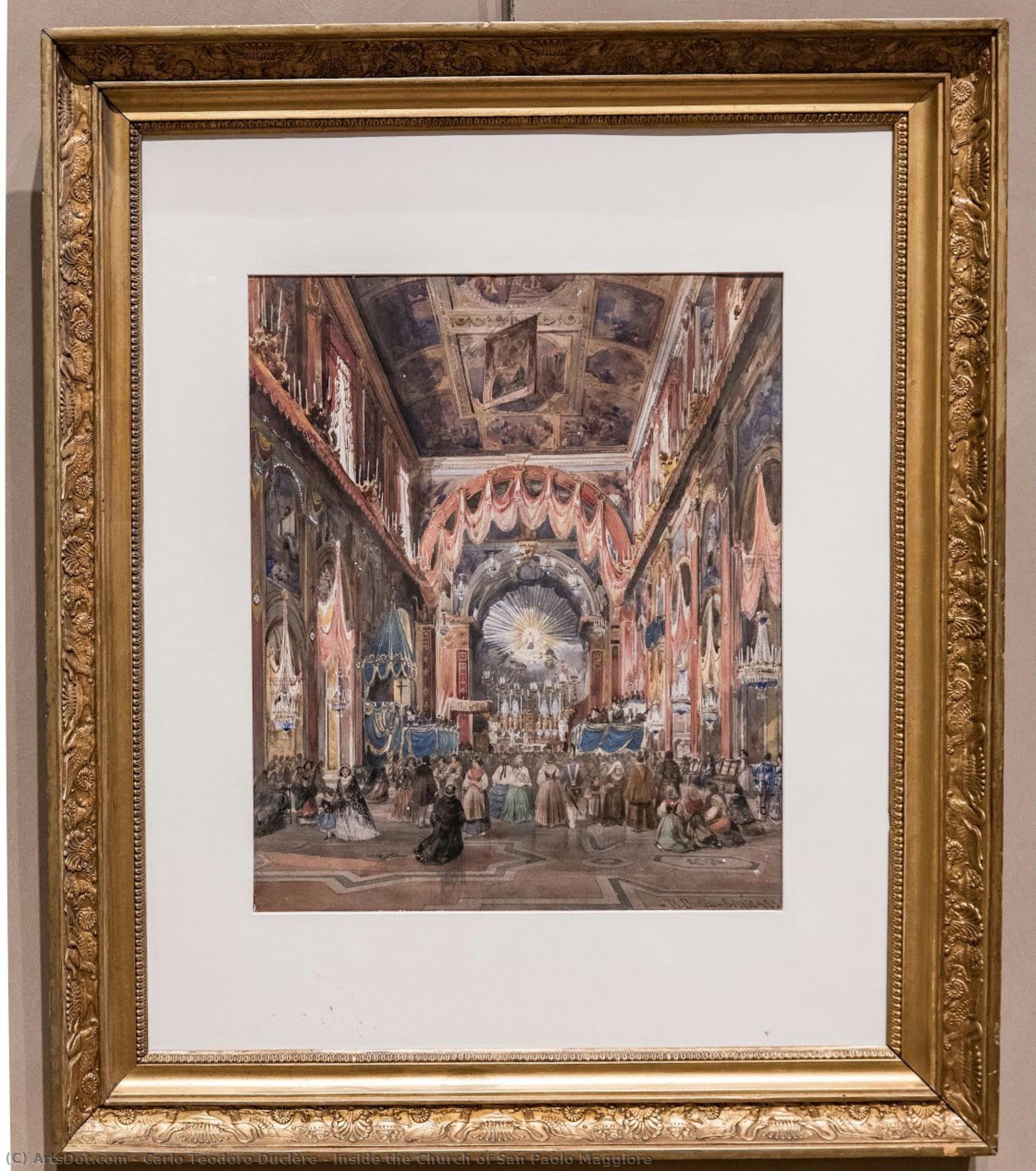 Inside The Church Of San Paolo Maggiore — Carlo Teodoro Duclère