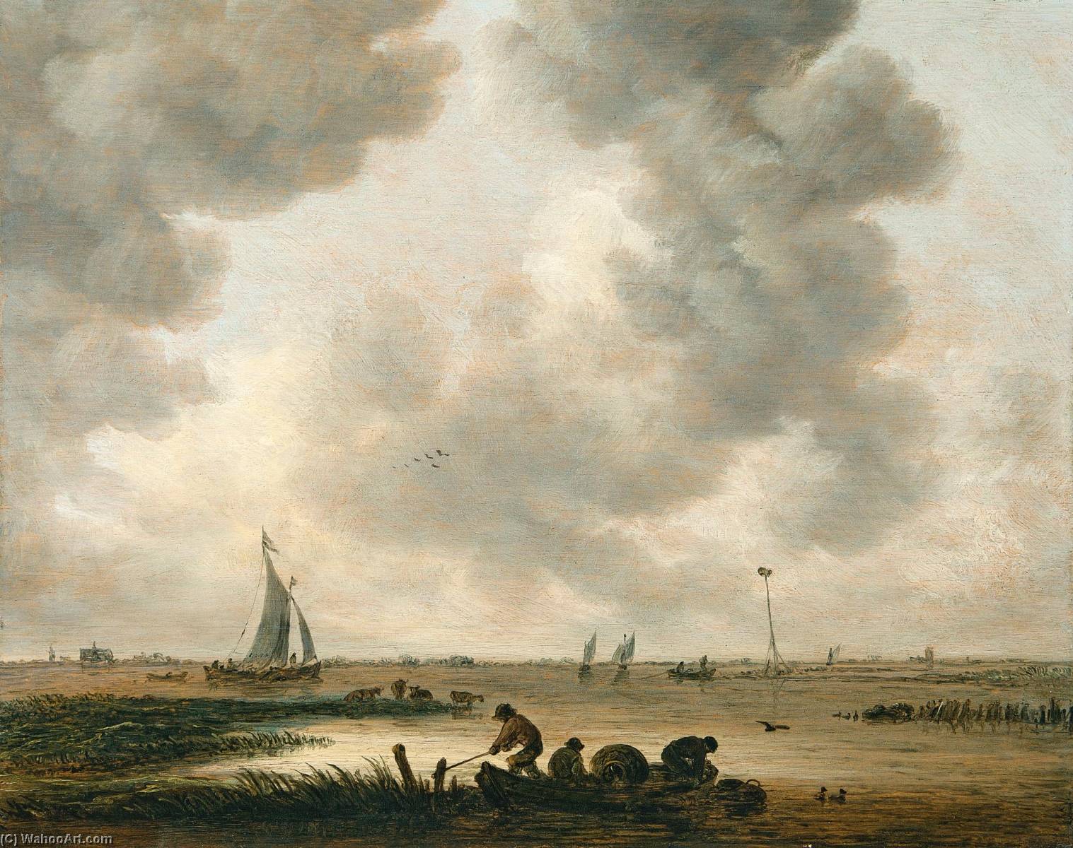The Haarlemmermeer On A Cloudy Day, With A Distant View Of The Church Of Saint Bavo, Haarlem — Jan Josefsz Van Goyen