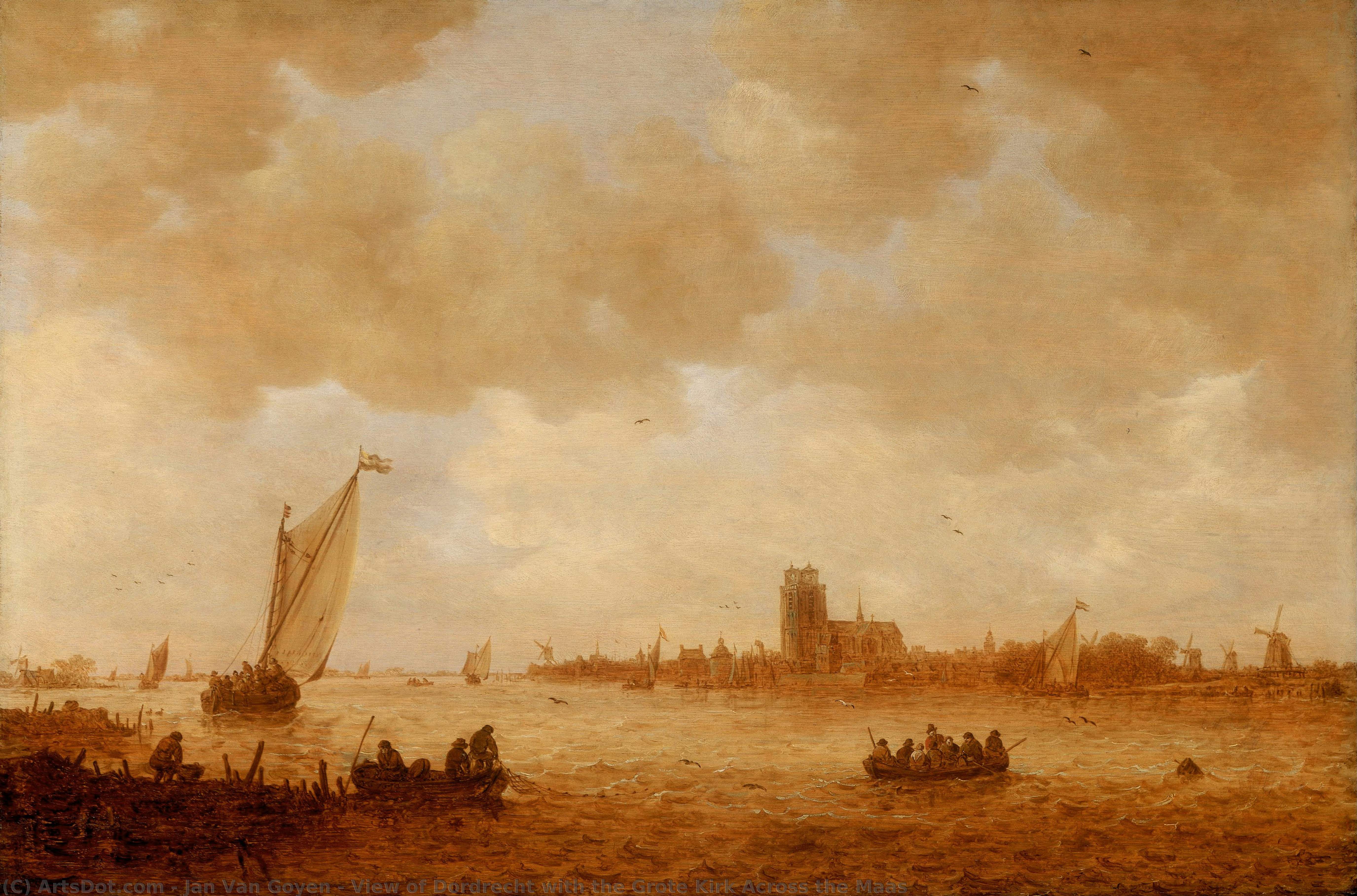 Blick Auf Dordrecht Mit Der Großen Kirche Gegenüber Der Maas — Jan Van Goyen