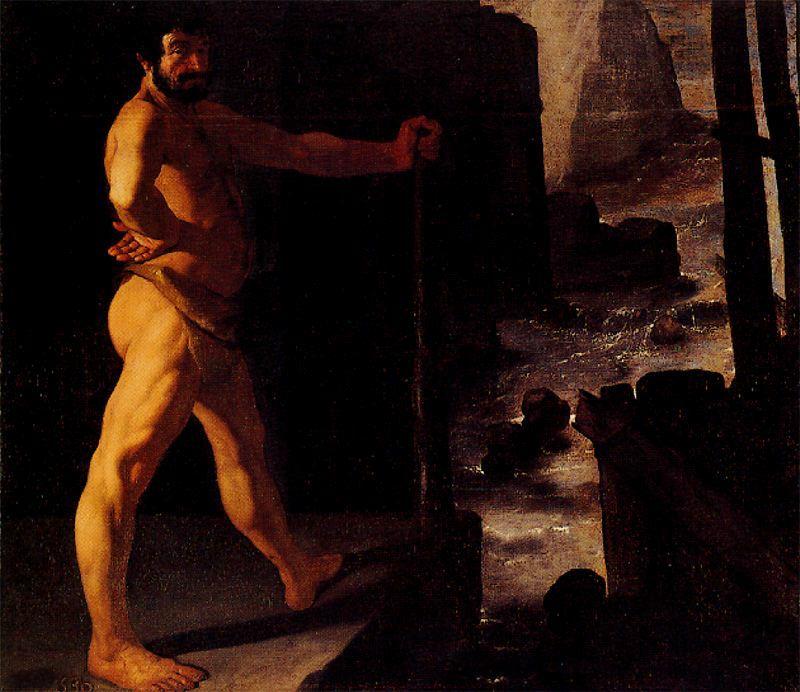 Herkules Hält Den Fluss Alfes Auf — Francisco De Zurbarán