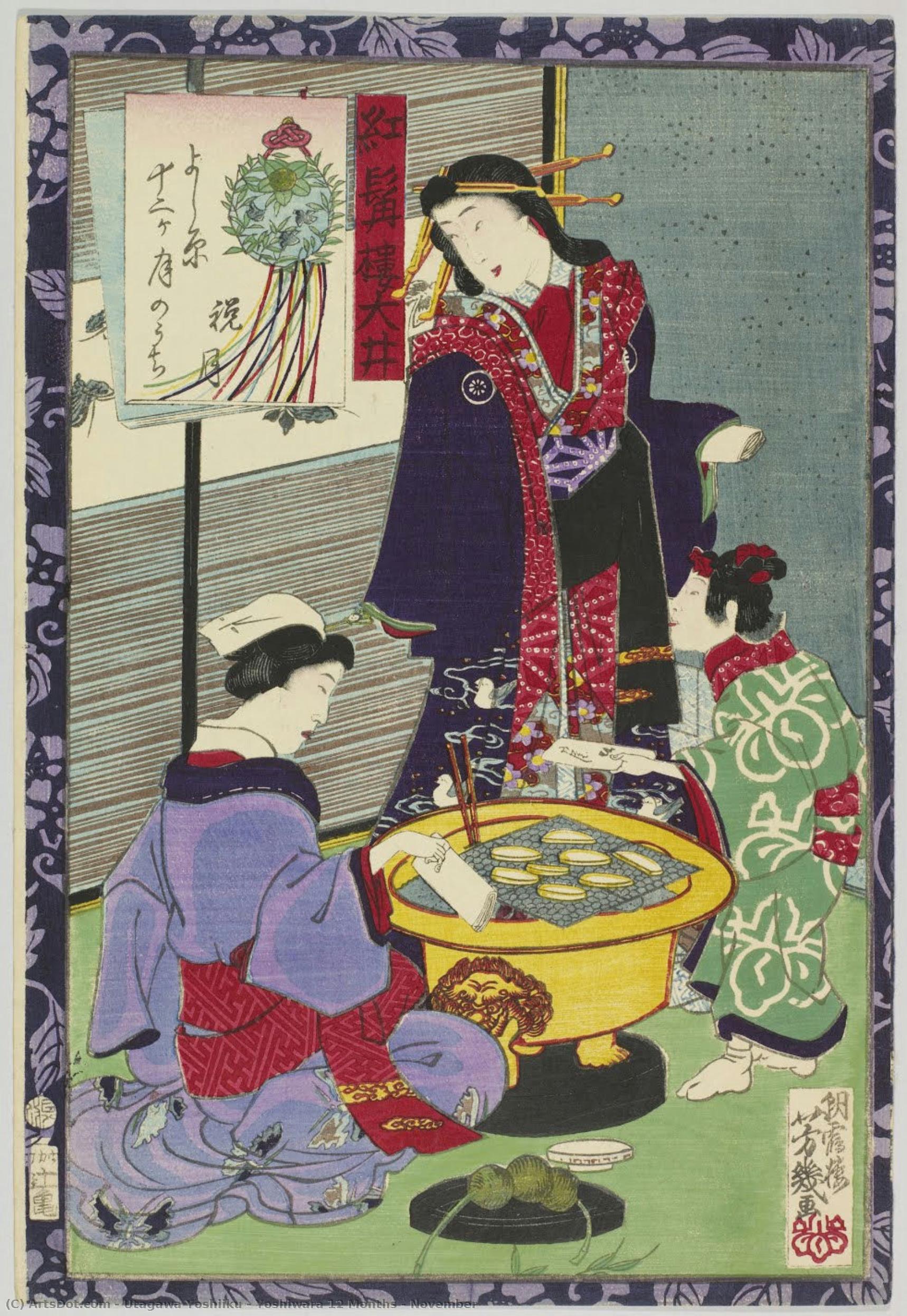 Yoshiwara 12 Months : November — Utagawa Yoshiiku