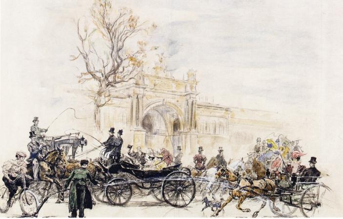 In Front Of The Palais De L'industrie, Paris — Jean Georges Béraud