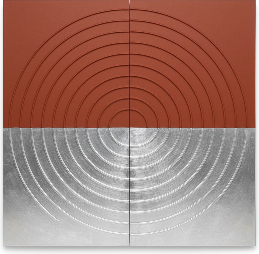 Symmetrical Resonance Of Terracotta And Silver In A Monumental Radial Relief — Laurent Fabre
