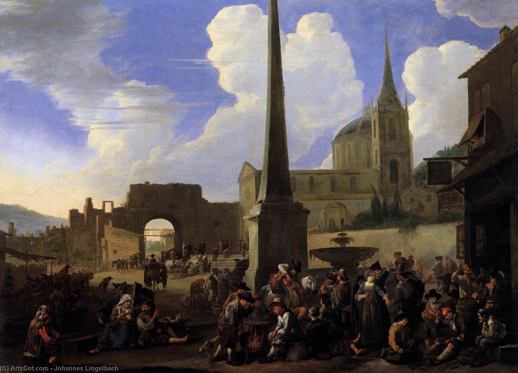Crowd In The Piazza Del Popolo In Rome — Johanes Lingelbah