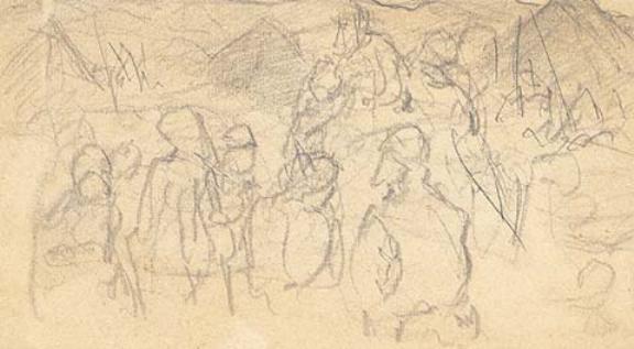 Cursory Sketch For ''meeting Of The Elders'' — Nicholas Roerich