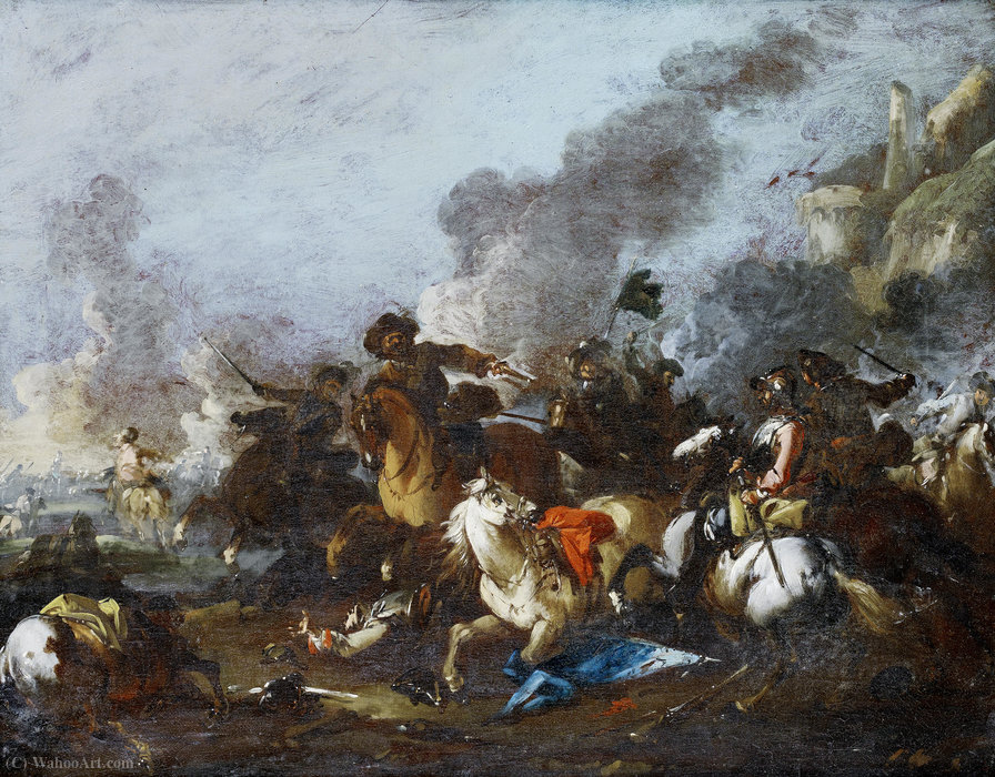 A Cavalry Skirmish — August Querfurt