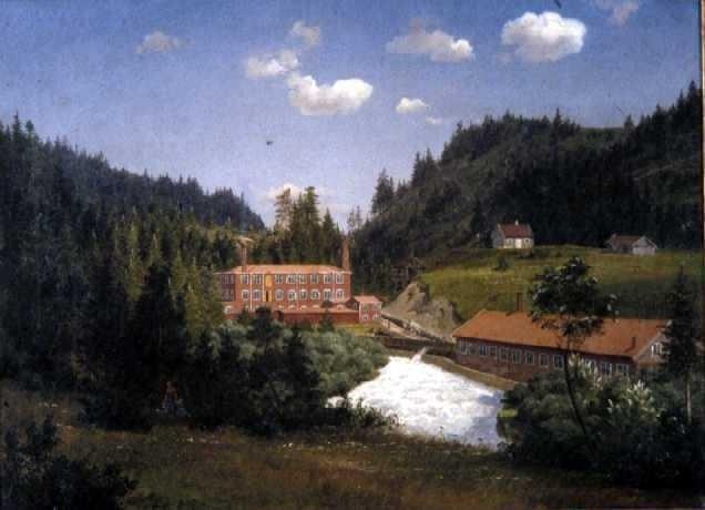 Norwegian Nydalen Fabrikker Malt Av Johan Fredrik Eckersberg I 1851 — Johan Fredrik Eckersberg