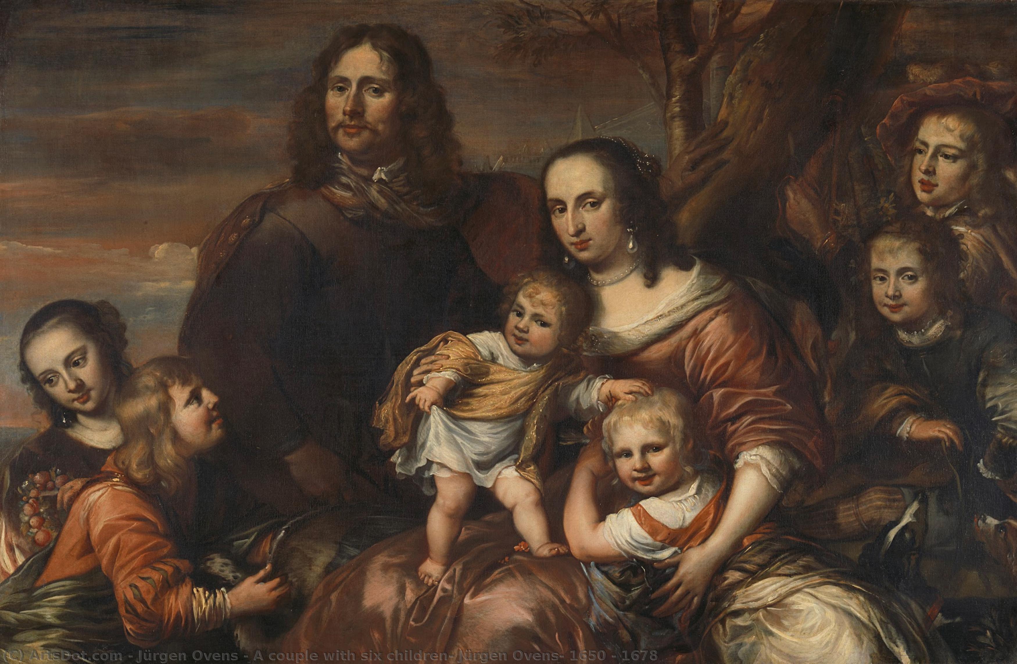 A Couple With Six Children, Jürgen Ovens, 1650 - 1678 — Jürgen Ovens