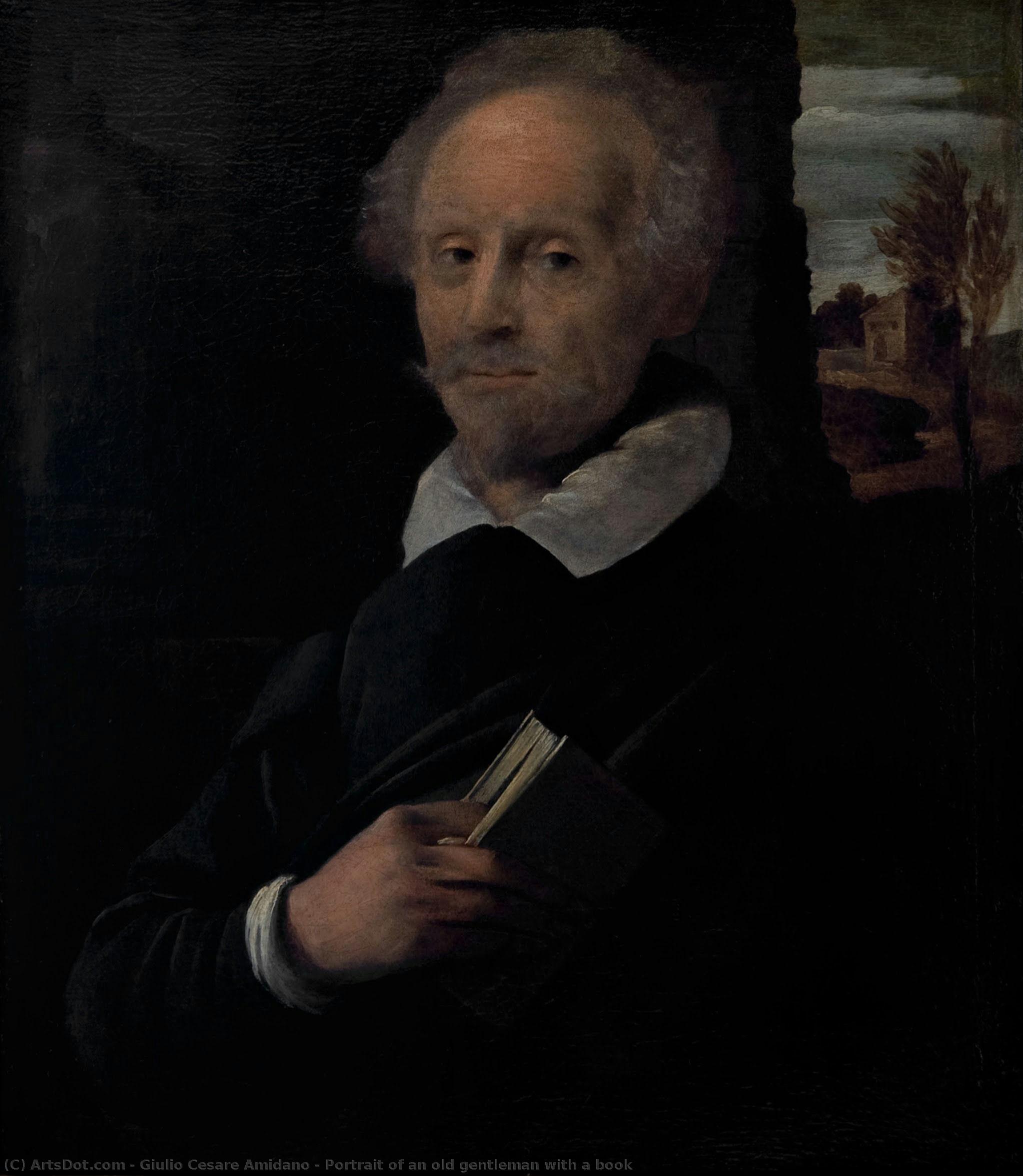 Portrait Of An Old Gentleman With A Book — Giulio Cesare Amidano