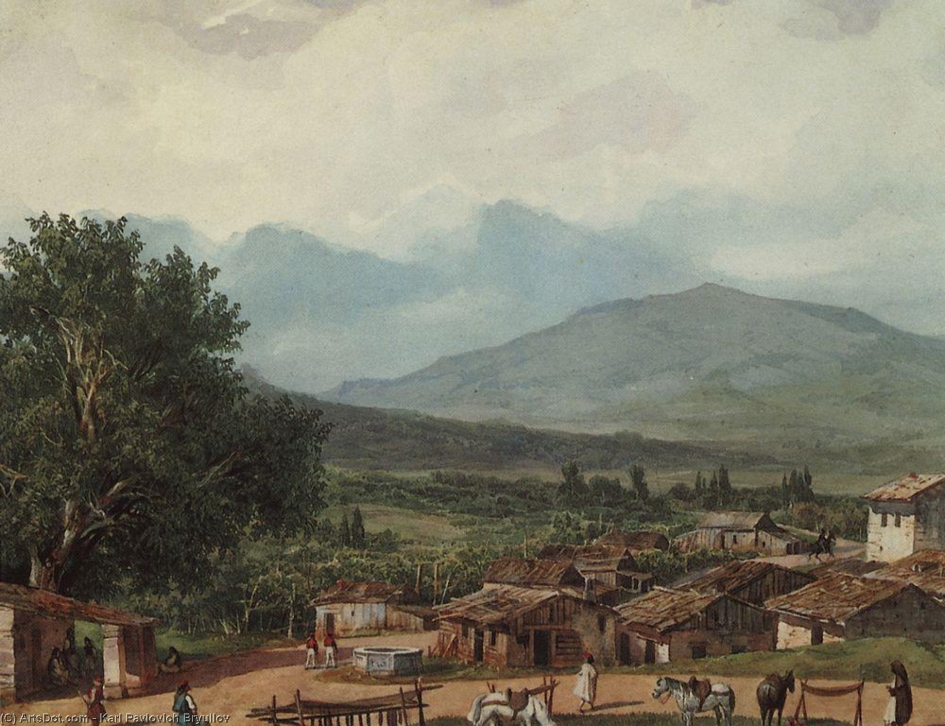 Village Of San Rocco Near The Town Of Corfu — Karl Pavlovich Bryullov
