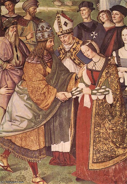 Siena - Aeneas Piccolomini Introduces Eleonora Of Portugal To Frederick Iii (detail) — Bernardino Di Betto (pintoricchio)