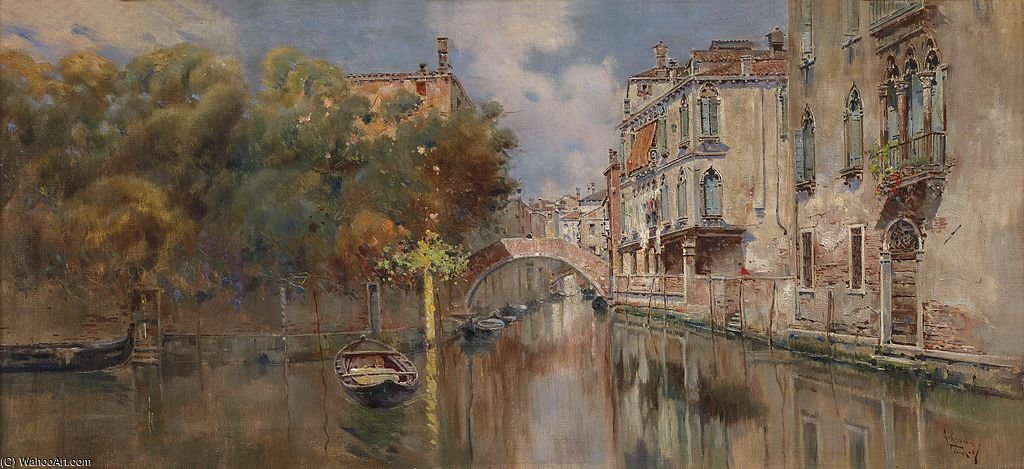 Blick Auf Einen Kanal In Venedig — Antonio Maria De La Concepcion Reyna Manescau