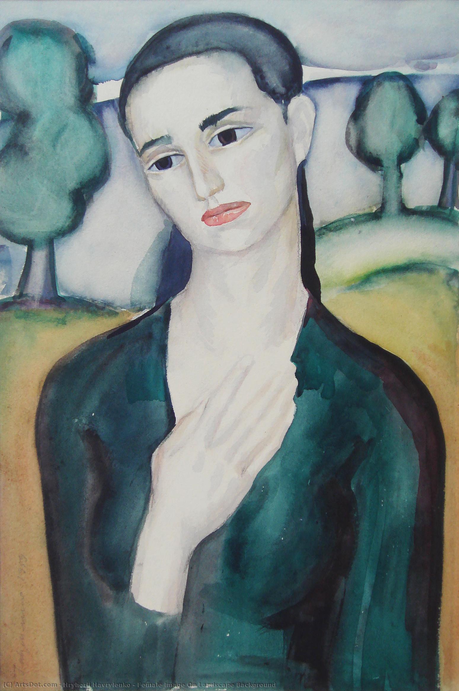 Female Image On Landscape Background — Hryhorii Havrylenko